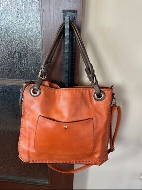 Simply Noelle Women's brown Tote Bag with Dark Brown Handles cross body
